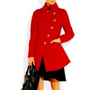Vivienne Westwood Anglomania Asymmetric Red Wool Coat